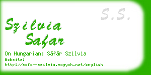 szilvia safar business card
